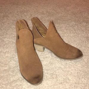 Brown cut out booties